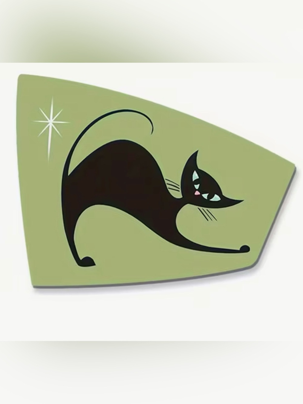 Black Stretching Cat Decorative Pet Wall Art - Unbranded